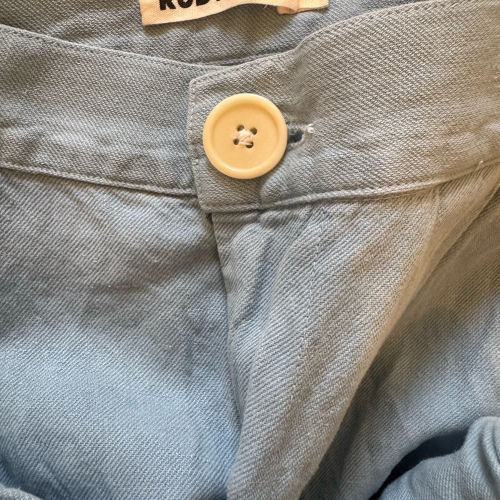 Rudy Jude Pale Blue Pleated Flax Trousers - Picture 2 of 4